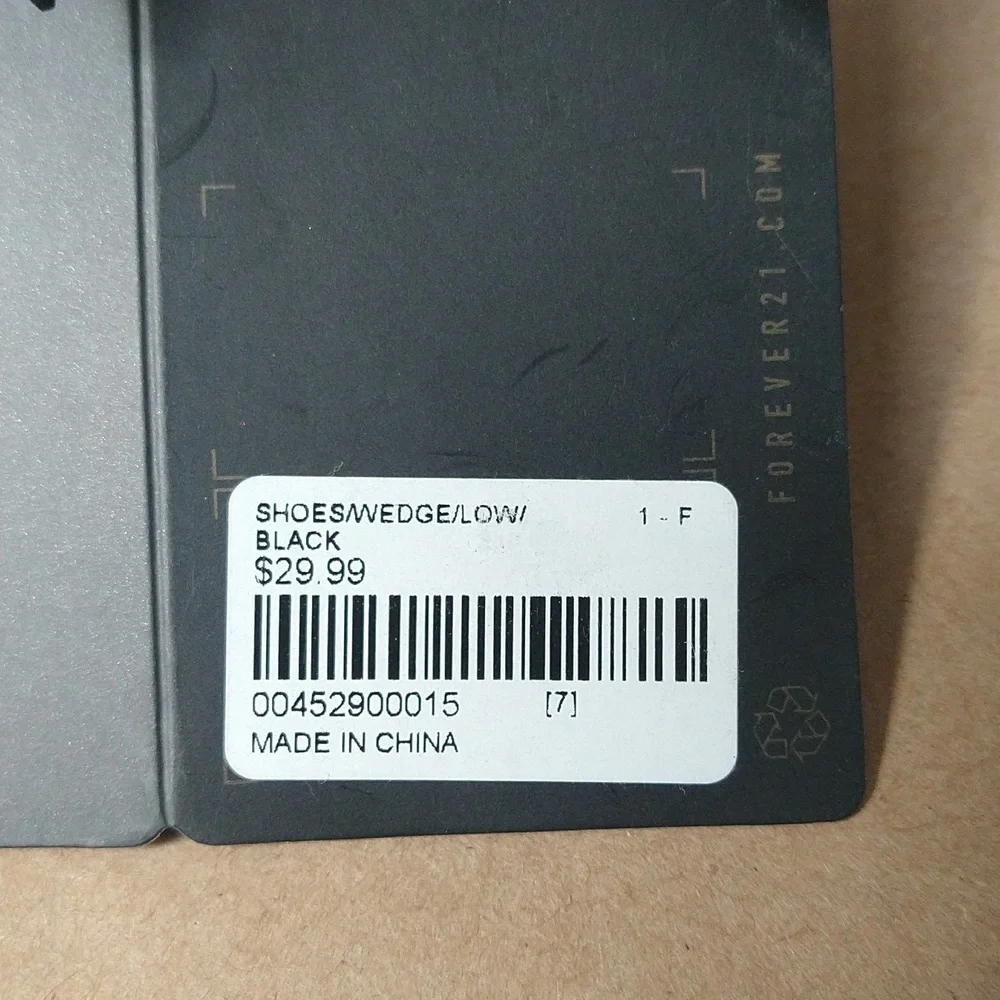 New with Tags, Forever 21 Black Wedge Sandals with Silver Buckles in size 7 - Picture 6 of 11